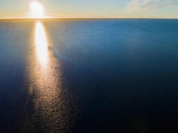 Flygfoto Över Sunset Himmel Bakgrund Aerial Dramatiska Guld Solnedgång Himlen — Stockfoto