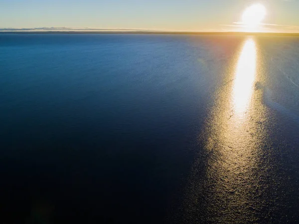 Vista Aérea Fundo Céu Sunset Dramático Céu Por Sol Ouro — Fotografia de Stock