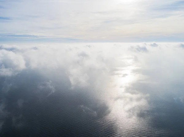 Aerial View White Clouds Blue Sky Top View View Drone — Stock Photo, Image