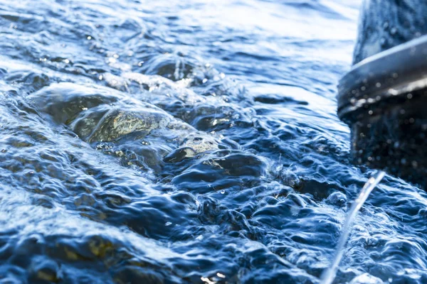 Onda Acqua Mare Blu Oceano Con Barca Yacht Veloce Scia — Foto Stock