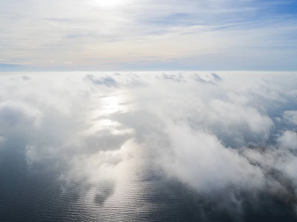 Flygfoto Över Sunset Himmel Bakgrund Aerial Dramatiska Guld Solnedgång Himlen — Stockfoto