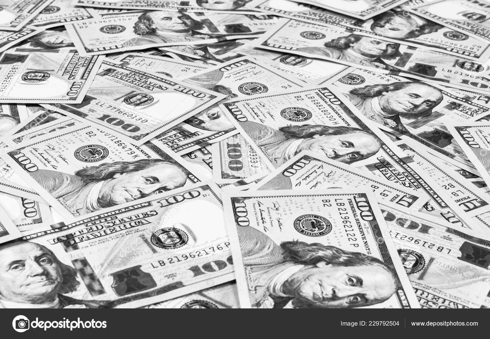 Stack One Hundred Dollar Bills Stack Cash Money Hundred - 