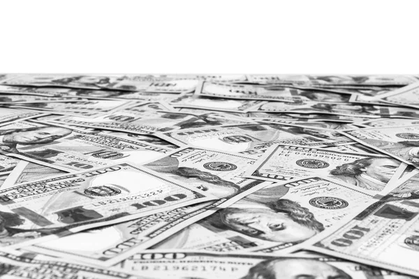 Stack One Hundred Dollar Bills Isolated White Background Stack Cash — Stock Photo, Image