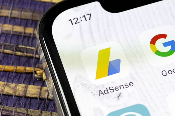 Sankt Petersburg Russia December 2018 Google Adsense Application Icon Apple — Stock Photo, Image