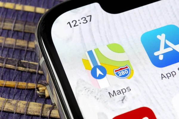 Sankt Petersburg Federacja Rosyjska Grudnia 2018 Apple Maps Ikony Aplikacji — Zdjęcie stockowe
