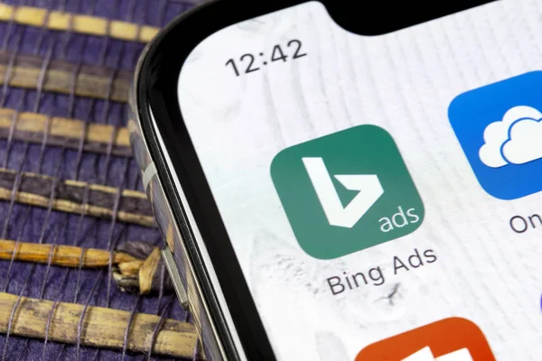 Sankt Petersburg Rússia Dezembro 2018 Ícone Aplicativo Bing Apple Iphone — Fotografia de Stock