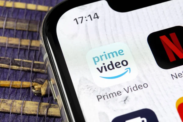 Sankt Αγία Πετρούπολη Ρωσία Δεκεμβρίου 2018 Amazon Prime Βίντεο Εικονίδιο — Φωτογραφία Αρχείου