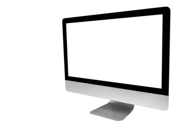 Dizüstü bilgisayar Pc boş ekran ile izole üzerinde beyaz arka plan dalga geçiyorsunuz. Laptop izole perde. PC bilgisayar beyaz perde kopya alanı ile. Metin için boş yer. İzole beyaz ekran