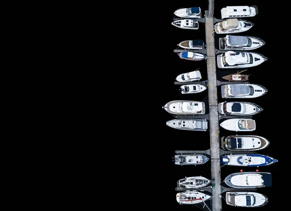 Vue Aérienne Par Drone Yacht Club Marina Vue Dessus Yacht — Photo