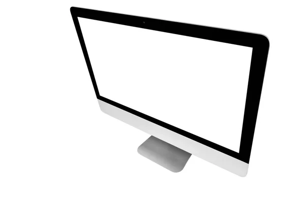 空白の画面を持つノート パソコン のモックアップに孤立した白い背景 ノート パソコンの隔離された画面 コンピューター白の画面コピーの領域 本文の空白 真っ白な分離 — ストック写真