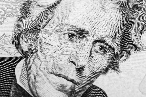 Dicht Tot Het Bekijken Van Portret Van Andrew Jackson Enerzijds — Stockfoto