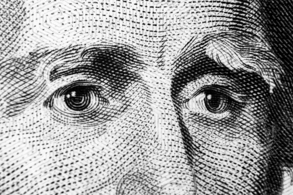 Dicht Tot Het Bekijken Van Portret Van Andrew Jackson Enerzijds — Stockfoto