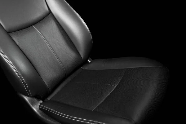 Intérieur Cuir Noir Voiture Moderne Luxe Sièges Confortables Cuir Perforé — Photo