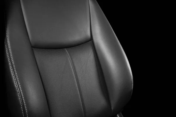 Schwarzes Lederinterieur Des Modernen Luxusautos Perforiertes Leder Bequeme Sitze Mit — Stockfoto