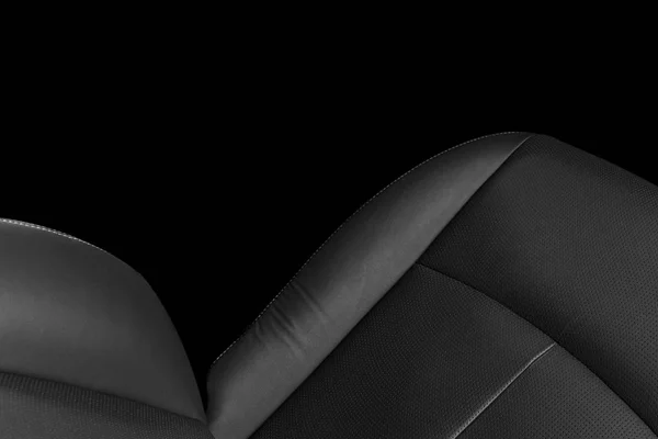 Kožený Interiér Luxusní Moderní Auto Perforované Kožené Pohodlné Sedačky Prošitím — Stock fotografie