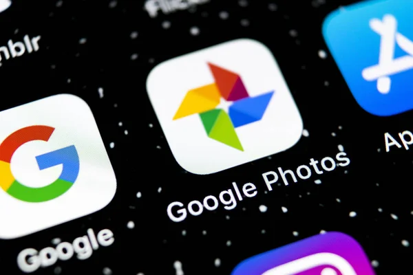 Sankt Petersburg Russia Febbraio 2019 Icona Dell Applicazione Google Photos — Foto Stock
