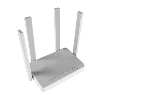 Bezdrátový Router Izolovaných Bílém Pozadí Návrh Technologie Wifi Bílý Bezdrátový — Stock fotografie