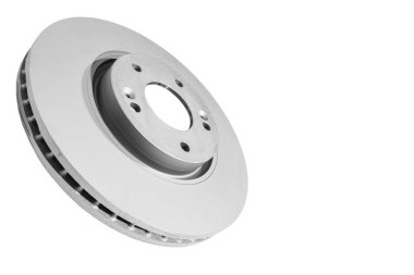 Fren diski beyaz arka planda izole edilmiştir. Oto parçaları. Fren diski rotor beyaz izole. Araba kısmı. Araba detaylandırması. Yedek parça. Siyah beyaz