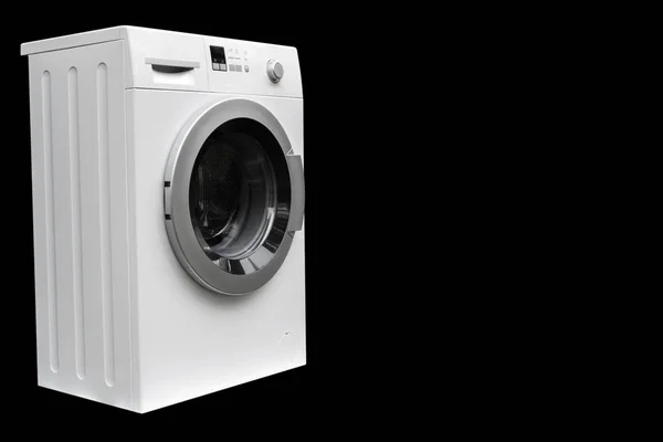 Máquina de lavar isolada em fundo preto. Máquina de lavar isolado sobre preto . — Fotografia de Stock