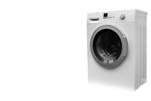 Machine à laver isolée sur fond blanc. Machine à laver isolée sur blanc . — Photo