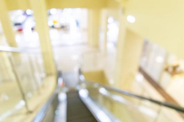 Soyut bulanıklık alışveriş merkezi koridoru. Mağazada bulanık perakende ve salon iç. Defocused bokeh etkisi arka plan veya iş kavramı için fon. Bokeh ışık