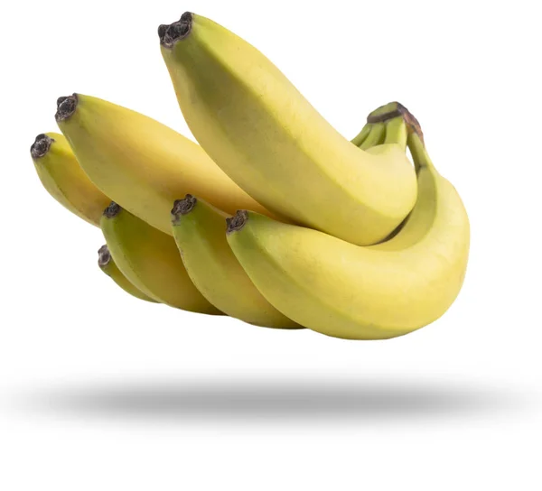 Isolierte Bananen. Ein Bündel Bananenfrüchte isoliert auf weißem Hintergrund. Reife Bananen mit Schnittpfad. Bananenfrüchte aus nächster Nähe. Banane isoliert — Stockfoto