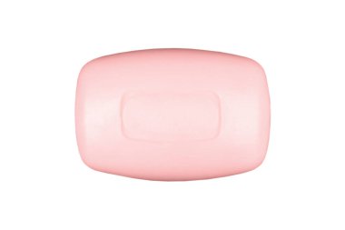 Sabun beyaz arka planda izole edilmiş. Kırpma yolu ile beyaz arkaplan üzerinde izole kırmızı sabun çubuğu. Sabun izole.. 