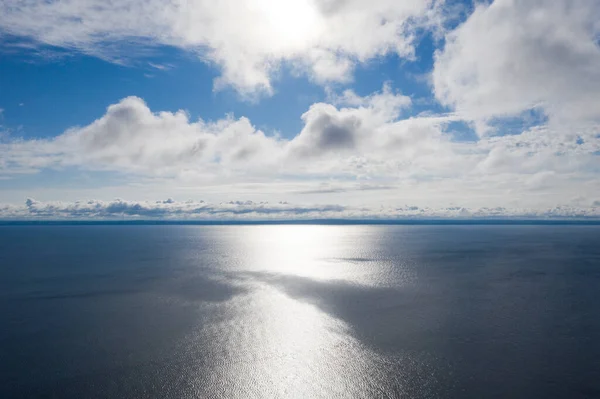 Aerial View Clouds Sea View Seashore Coastline Drone Aerial Top — Stock Photo, Image