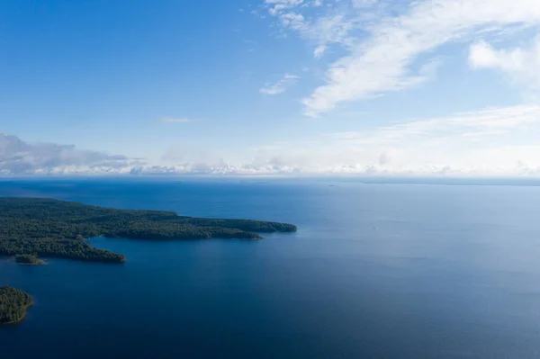 Aerial View Clouds Sea View Seashore Coastline Drone Aerial Top — Stock Photo, Image