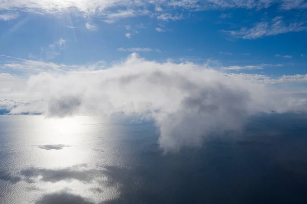 Vista Aerea Nuvole Sul Mare Vista Dal Drone Vista Aerea — Foto Stock