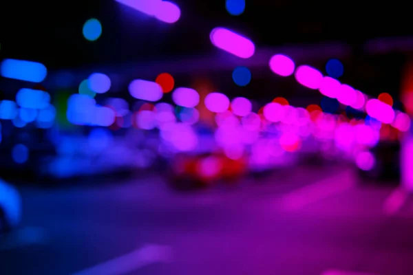 Blurred Cars Car Parking Lot Shopping Mall Bokeh Lights Background — Stock Photo, Image