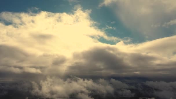 Vista Aérea Lapso Tiempo Corriendo Nubes Cielo Movimiento Vista Aérea — Vídeos de Stock