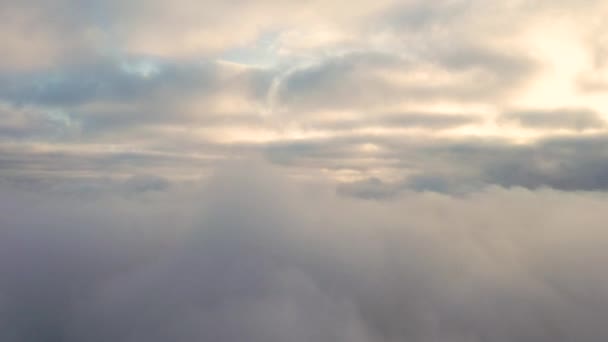 Luftaufnahme Aus Den Wolken Den Himmel Bewegung Luftaufnahme Weiße Wolken — Stockvideo