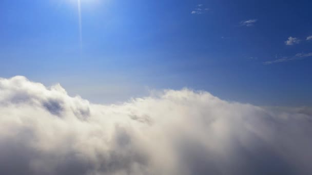 Zeitraffer Luftaufnahme Die Wolken Himmel Bewegung Setzt Luftaufnahme Weiße Wolken — Stockvideo