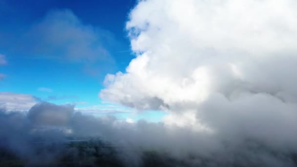 Zeitraffer Luftaufnahme Die Wolken Himmel Bewegung Setzt Luftaufnahme Weiße Wolken — Stockvideo