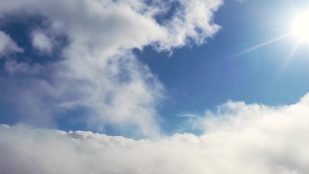 Zeitraffer Luftaufnahme Die Wolken Himmel Bewegung Setzt Luftaufnahme Weiße Wolken — Stockvideo