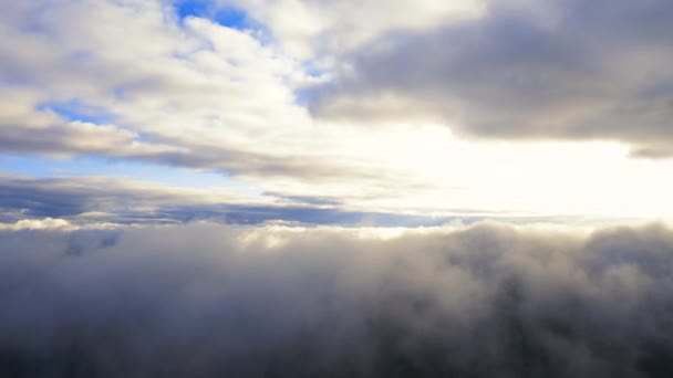 Time Lapse Aerial View Running Clouds Sky Motion Aerial View — Stock Video