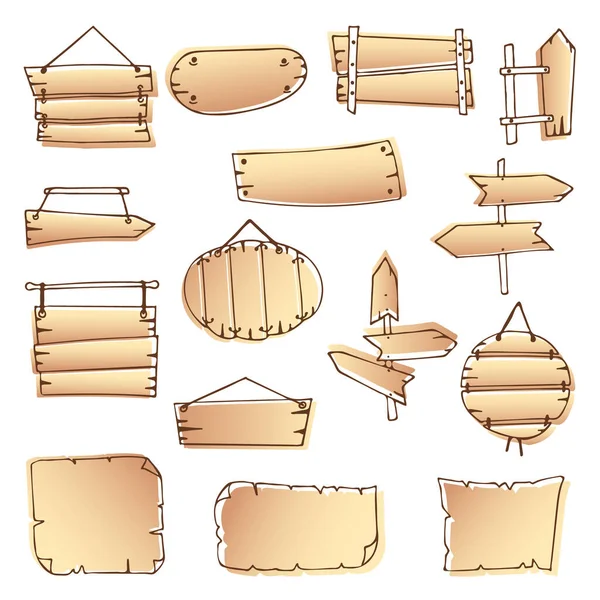 Señalización Dirección Dibujo Mano Letreros Camino Boceto Boceto Letreros Madera Vectores De Stock Sin Royalties Gratis