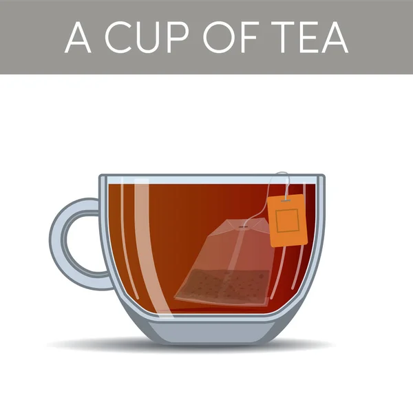 Cup Tea Teabag Vector Illustration — Stock Vector