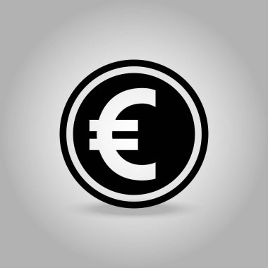 Düz stil basit siyah euro simgesini.