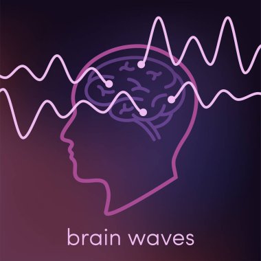 Brain waves vector concept clipart