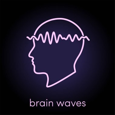 Beyin dalgaları vektör kavramı, basit anahat simgesini