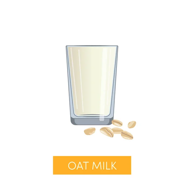 Haver Melk Vector Pictogram Niet Zuivel Melk Concept — Stockvector