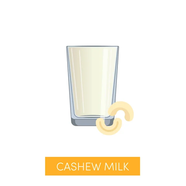 Cashew Milk Vector Icon Non Dairy Milk Concept — Stock Vector