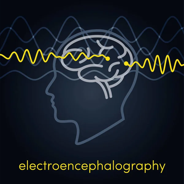 Elektroencefalografie Vektor Koncept Měření Mozkových Vln Royalty Free Stock Vektory