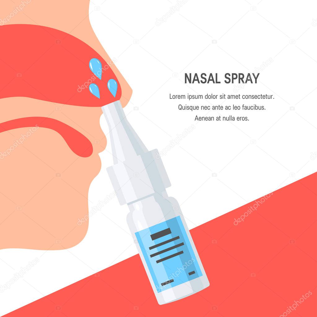 Nasal spray vector concept. Template for advertisement or web banner