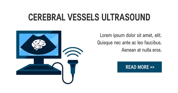 Conceito de ultrassom dos vasos cerebrais — Vetor de Stock