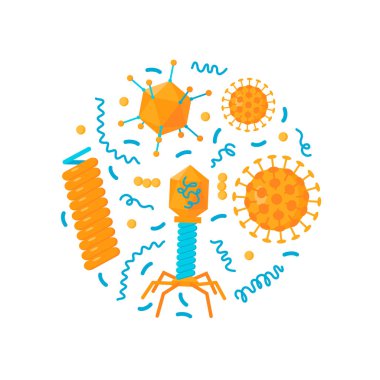 Bacteria and viruses vector concept clipart