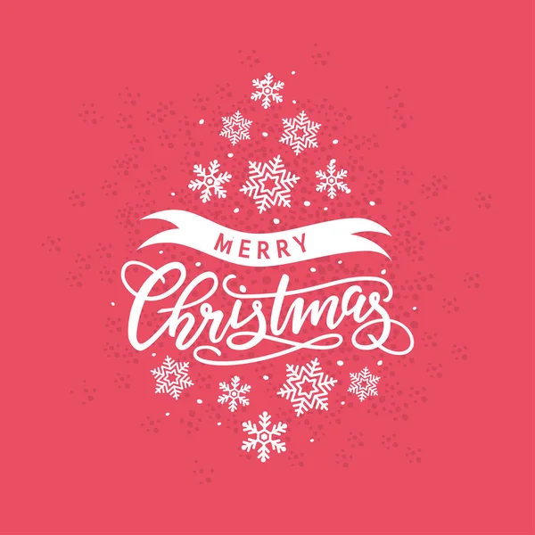 Weihnachtskarte mit handgezeichneten Schriftzügen — Stockvektor