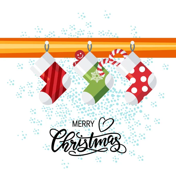 フラット スタイルのシンプルなクリスマス カードのデザイン — ストックベクタ